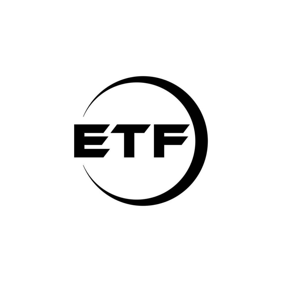 ETF letter logo design in illustration. Vector logo, calligraphy designs for logo, Poster, Invitation, etc.