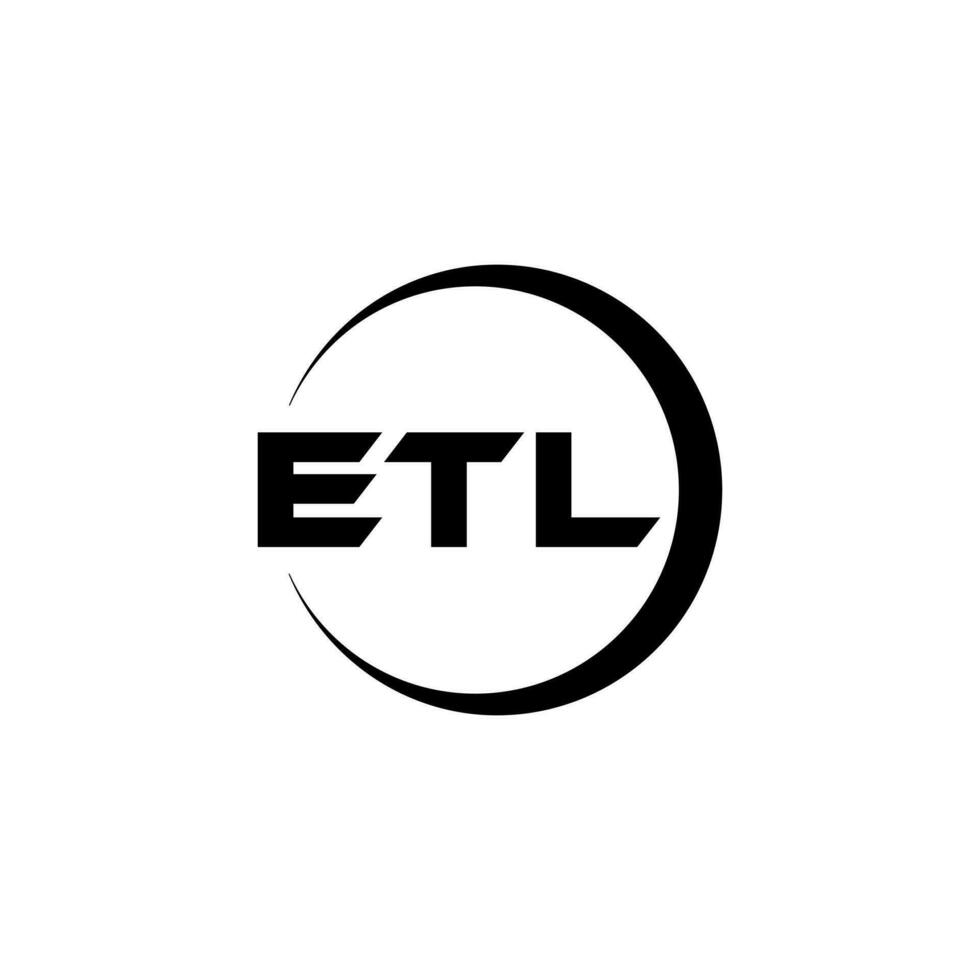 diseño del logotipo de la letra etl en la ilustración. logotipo vectorial, diseños de caligrafía para logotipo, afiche, invitación, etc. vector