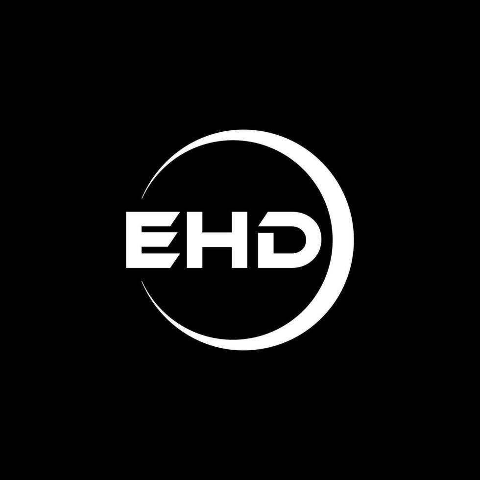 EHD letter logo design in illustration. Vector logo, calligraphy designs for logo, Poster, Invitation, etc.