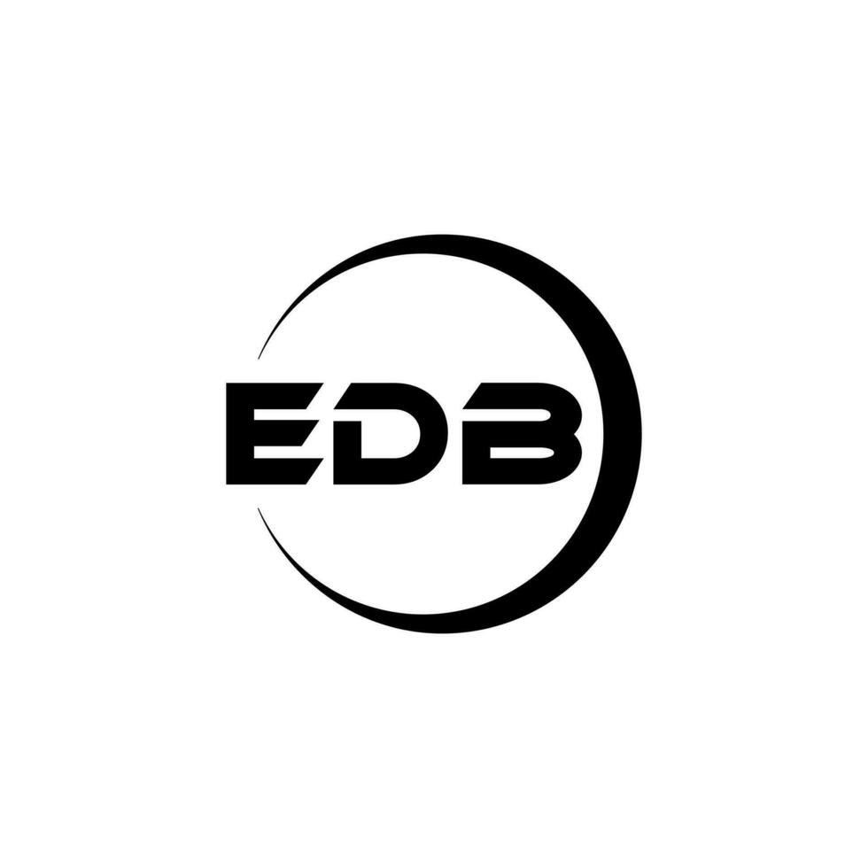 EDB letter logo design in illustration. Vector logo, calligraphy designs for logo, Poster, Invitation, etc.