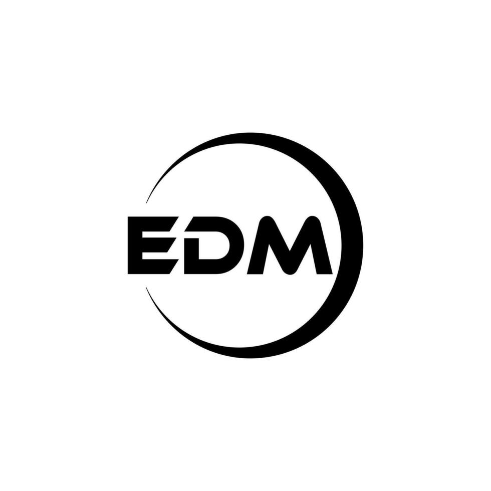 EDM letter logo design in illustration. Vector logo, calligraphy designs for logo, Poster, Invitation, etc.