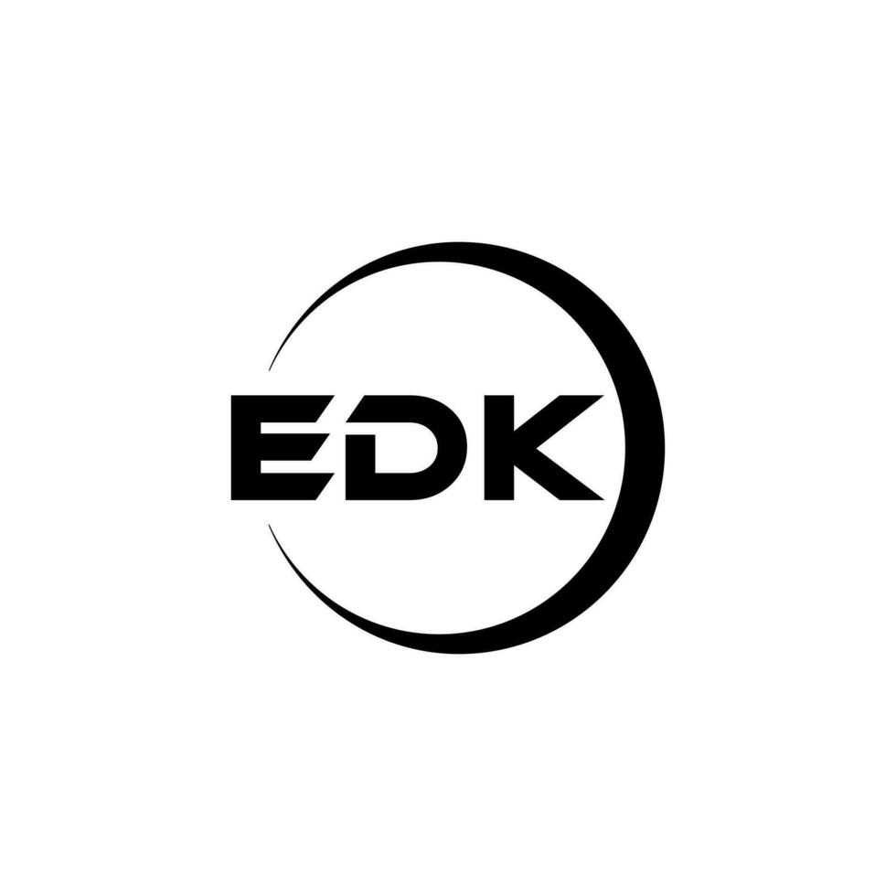 EDK letter logo design in illustration. Vector logo, calligraphy designs for logo, Poster, Invitation, etc.