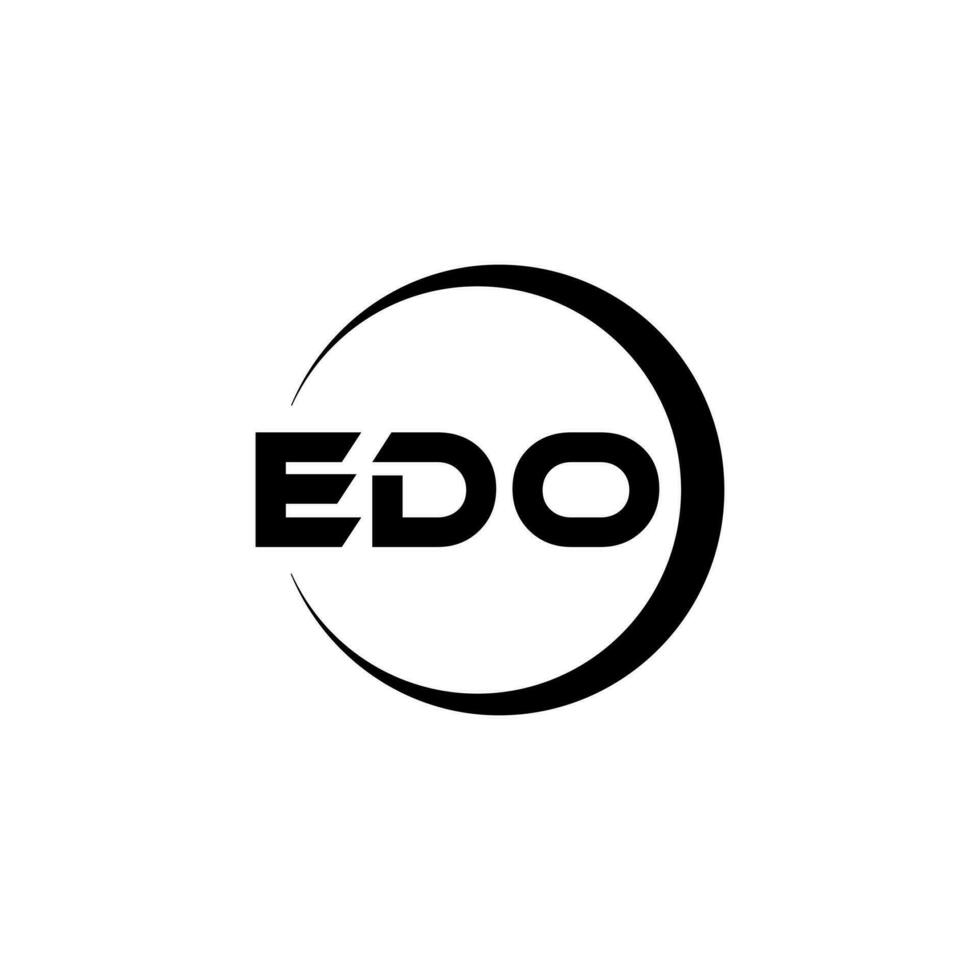 EDO letter logo design in illustration. Vector logo, calligraphy designs for logo, Poster, Invitation, etc.