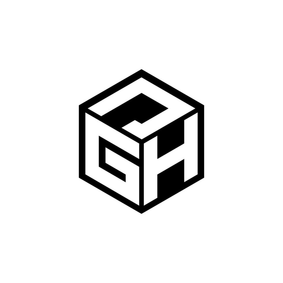 GHJ letter logo design in illustration. Vector logo, calligraphy designs for logo, Poster, Invitation, etc.