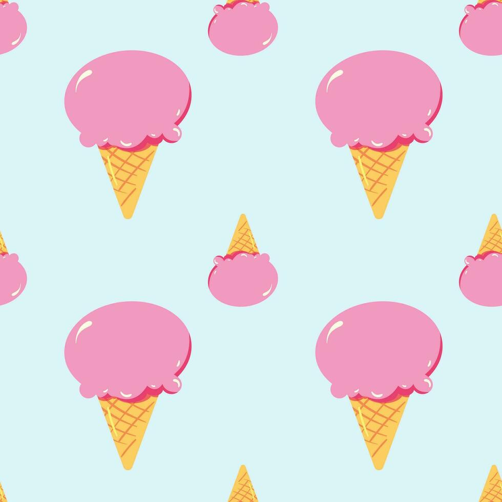 Lovely set of seamless patterns featuring cute ice creams vector