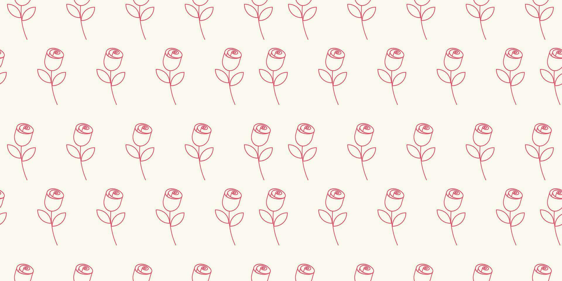 SEAMLESS LINE ART PATTERN OF PINK ROSES ON A CREAM BACKGROUND FLAT DESIGN IDEAL FOR CLOTHING PRINTS AND CUSTOM WALLPAPER vector