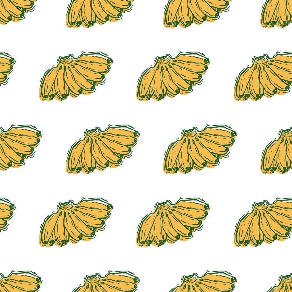 SEAMLESS BANANAS PATTERN IN YELLOW WITH GREEN DESIGN IDEAL FOR CLOTHING PRINTS AND WALLPAPER vector