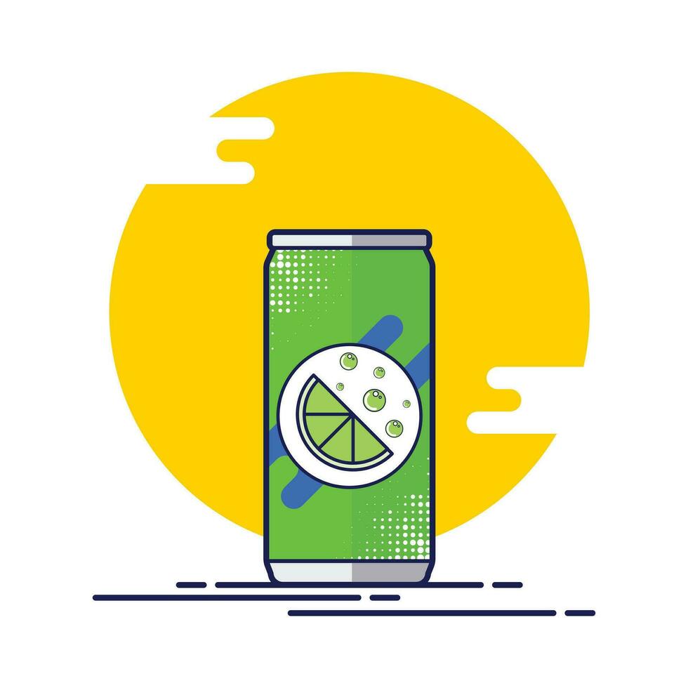 Lemon Soda Flat Design Graphic vector