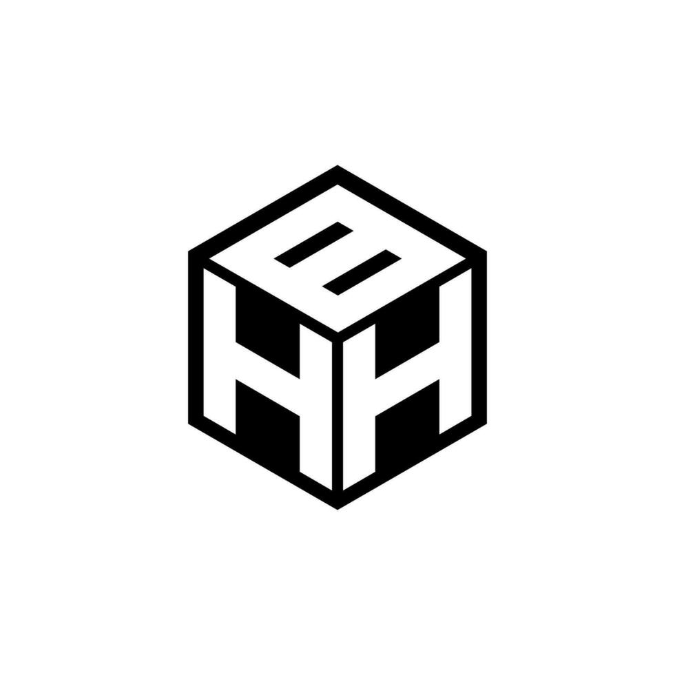hhb letra logo diseño en ilustración. vector logo, caligrafía diseños para logo, póster, invitación, etc.