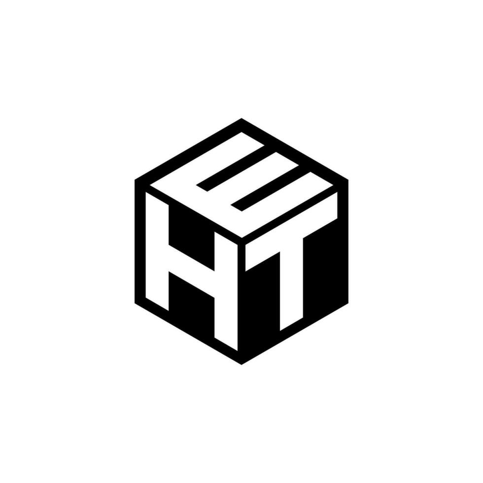 HTE letter logo design in illustration. Vector logo, calligraphy designs for logo, Poster, Invitation, etc.