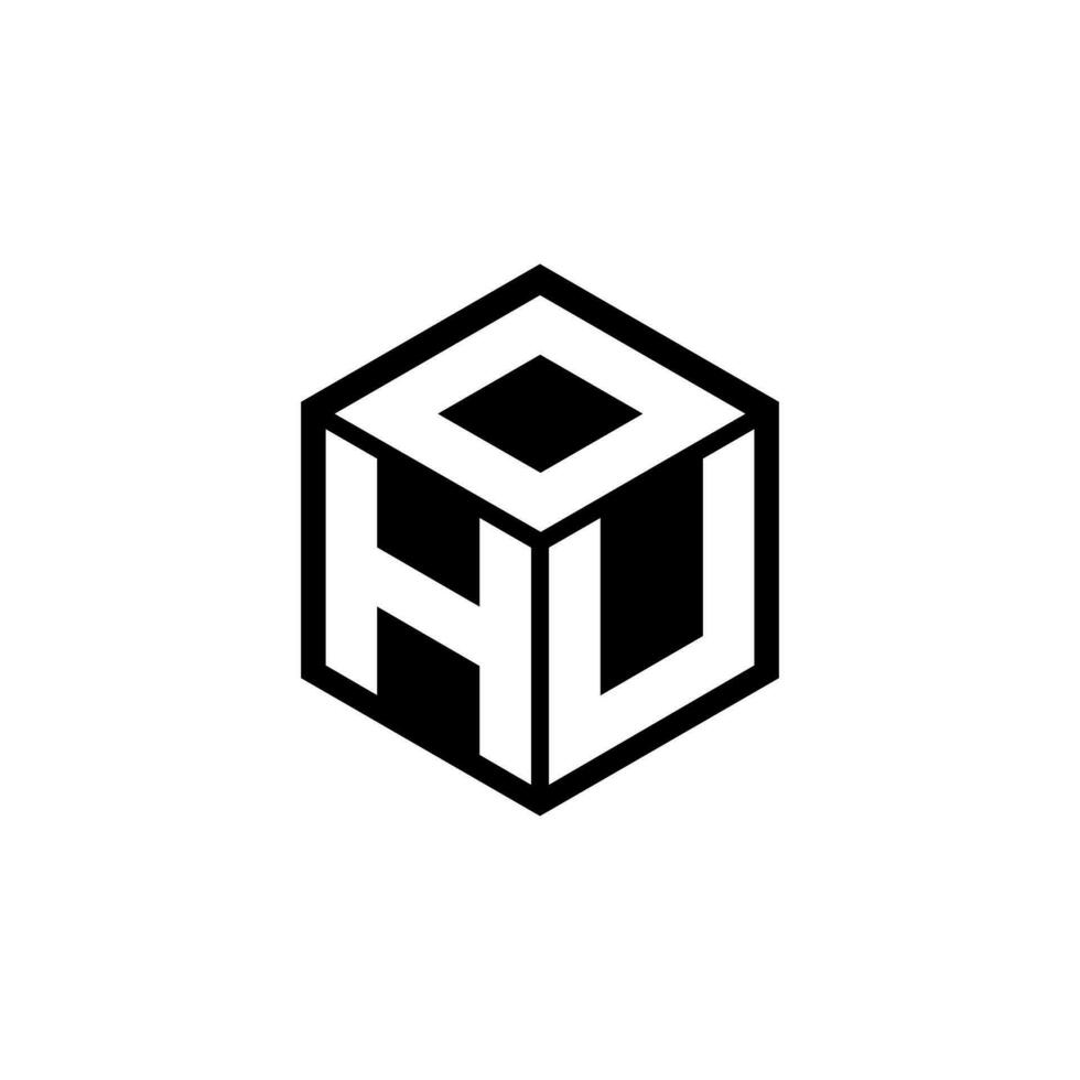 HUD letter logo design in illustration. Vector logo, calligraphy designs for logo, Poster, Invitation, etc.
