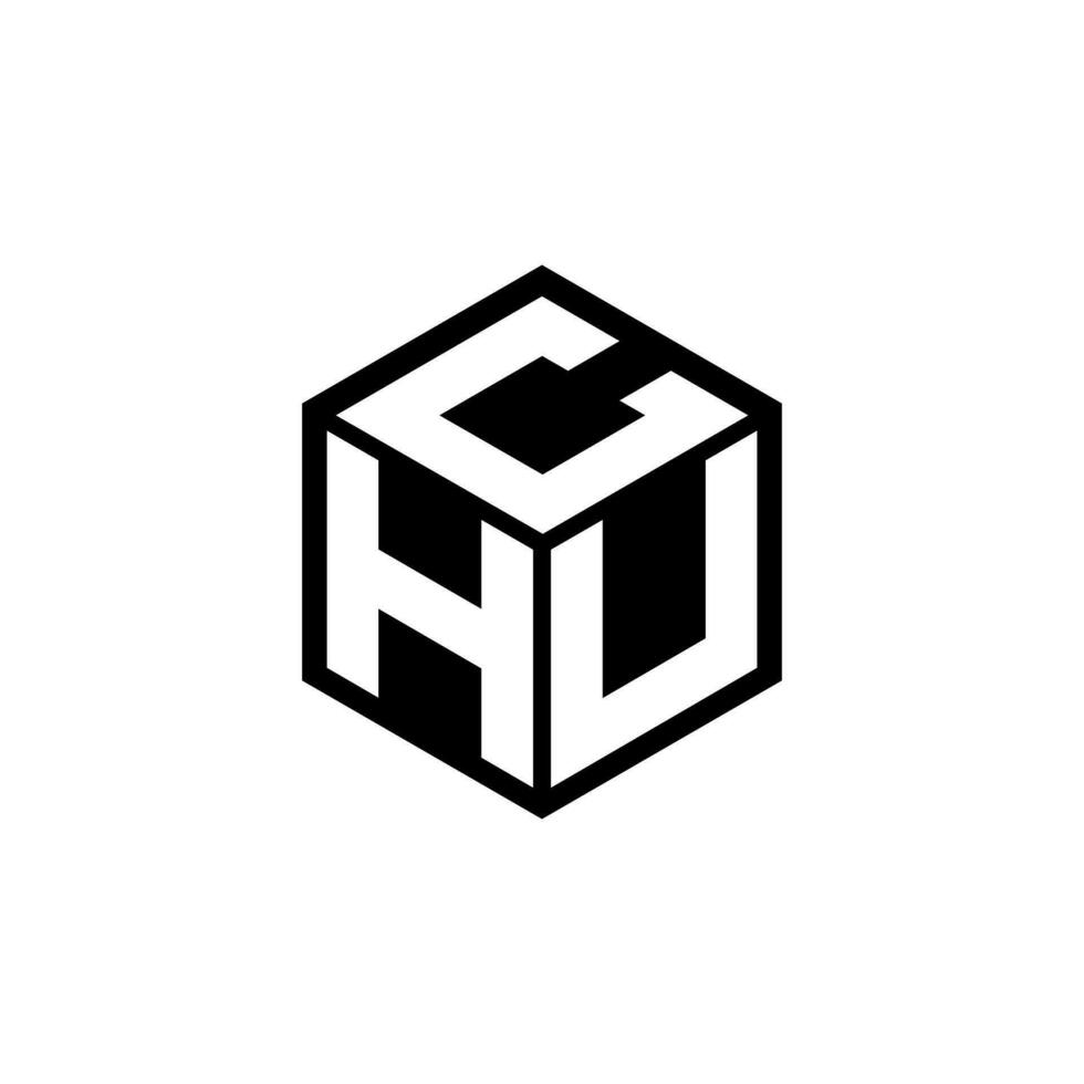HUC letter logo design in illustration. Vector logo, calligraphy designs for logo, Poster, Invitation, etc.