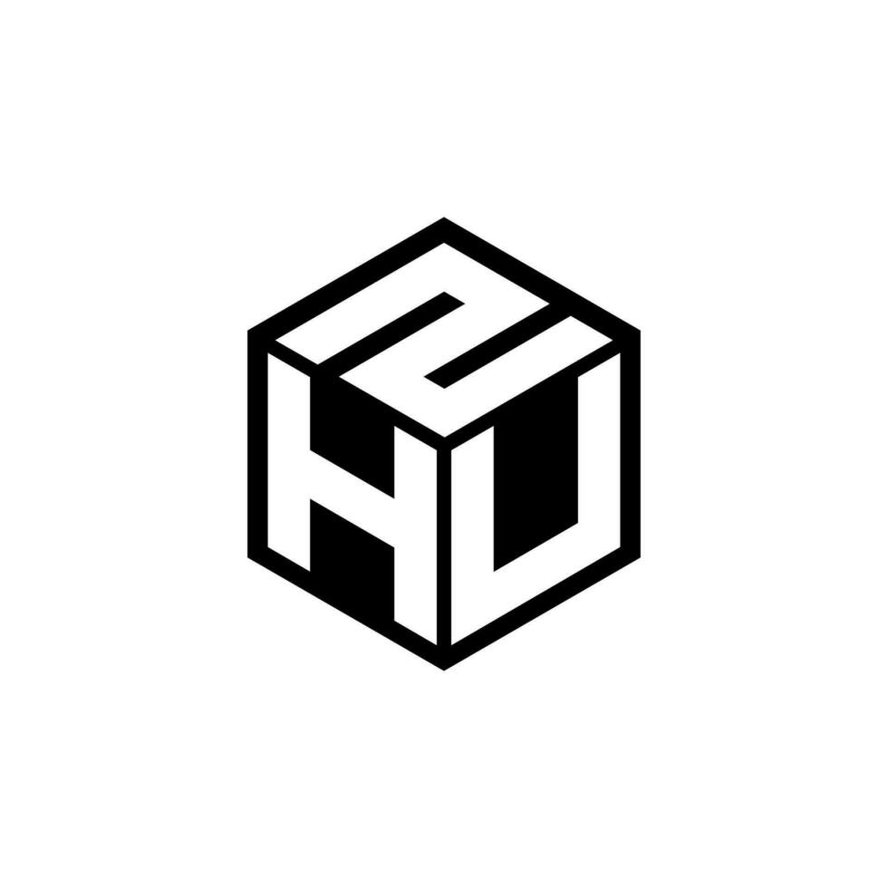 HUZ letter logo design in illustration. Vector logo, calligraphy designs for logo, Poster, Invitation, etc.