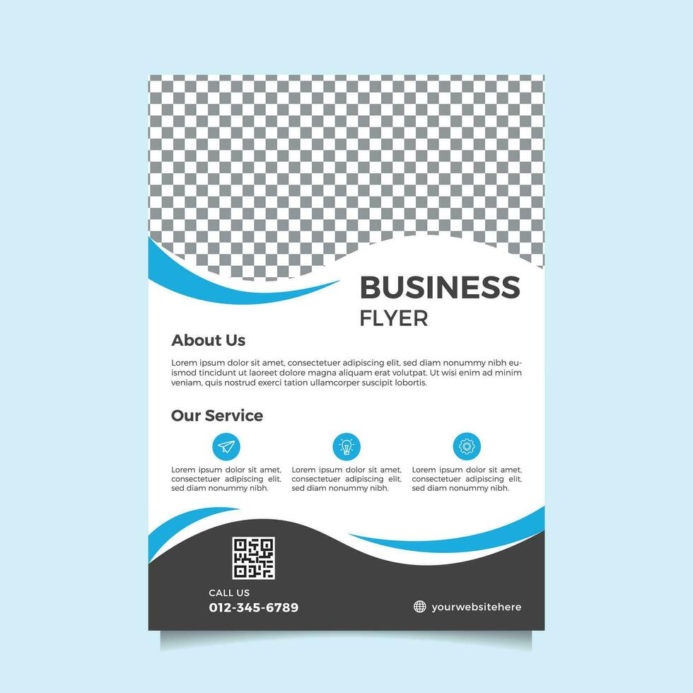 Vector white and black business flyer template