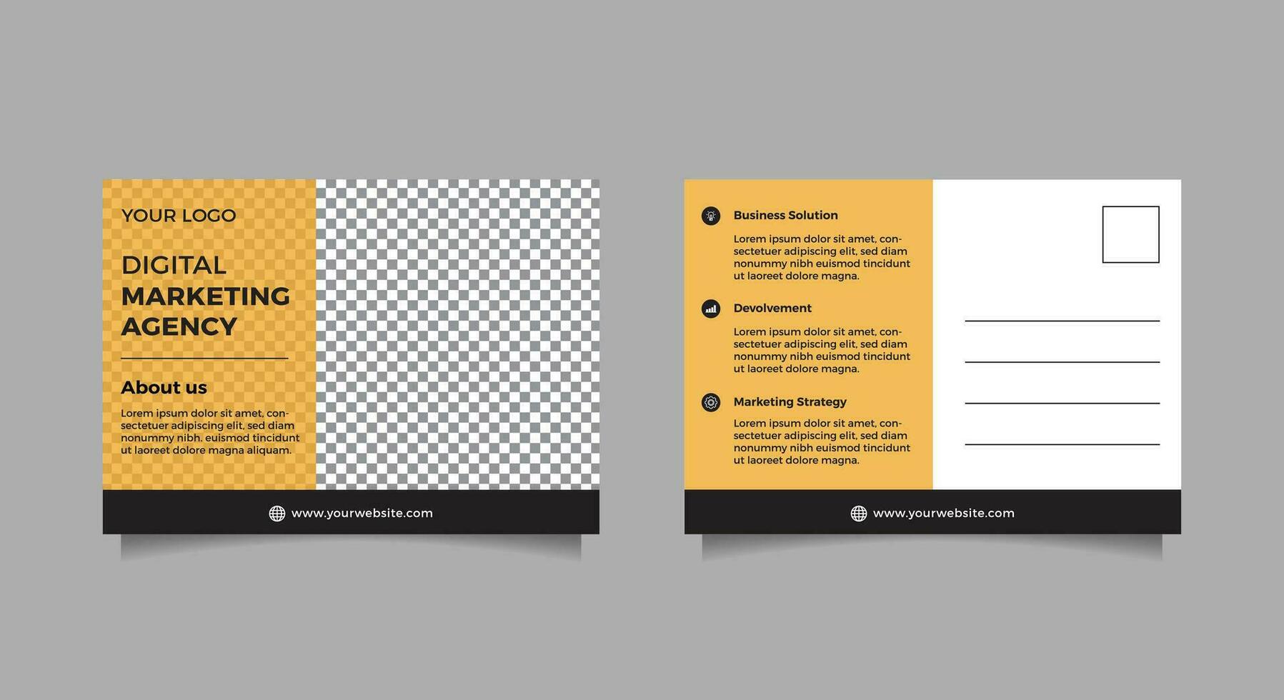 Professional corporate postcard template vector