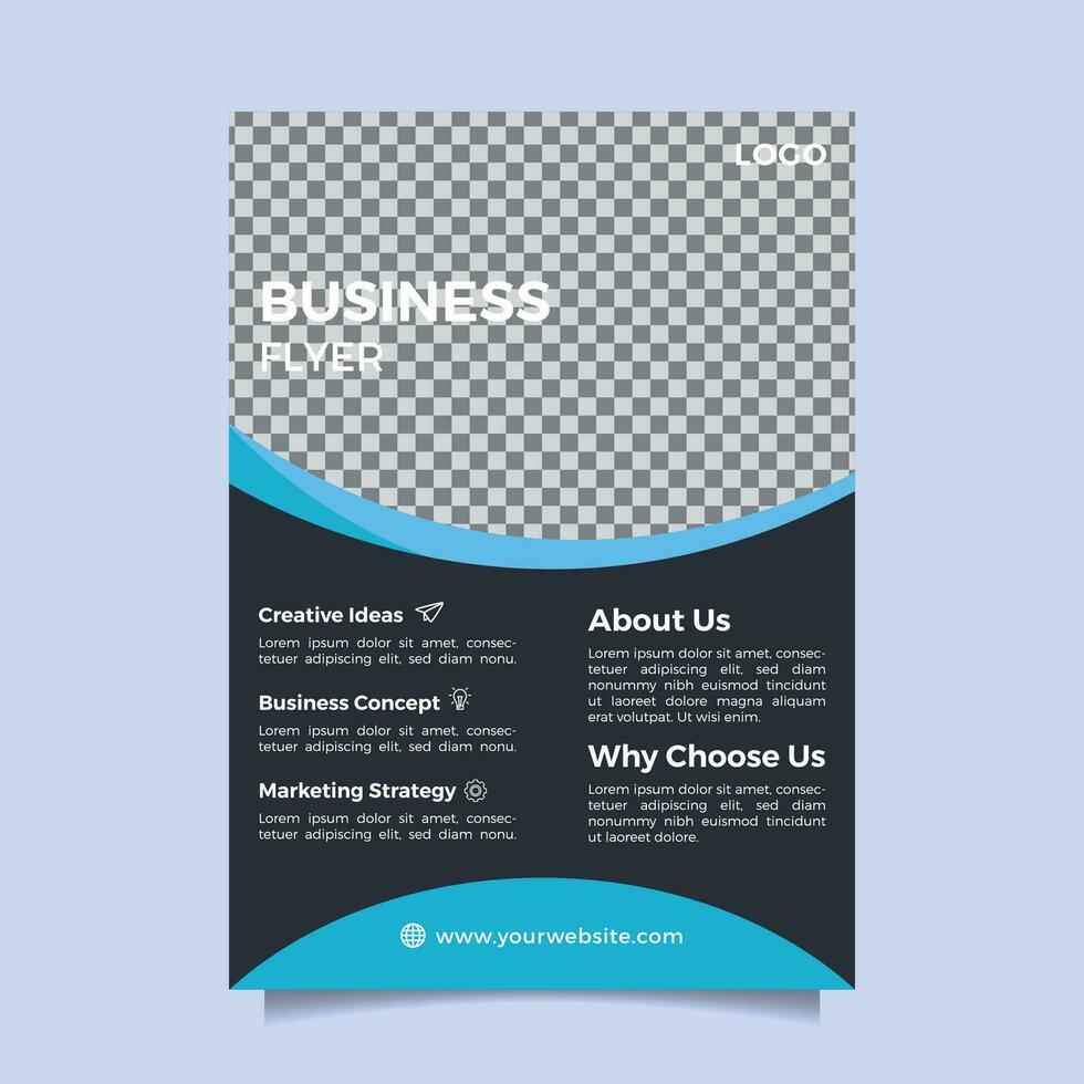 Modern black and blue flyer design vector
