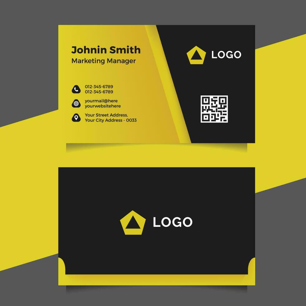 Black and golden business card vector