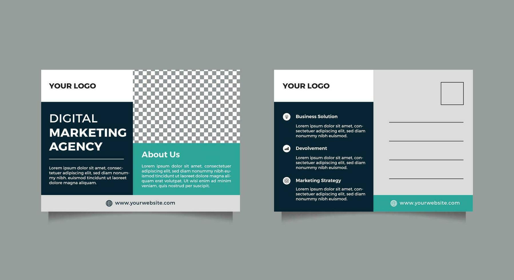 Professional corporate postcard design template vector