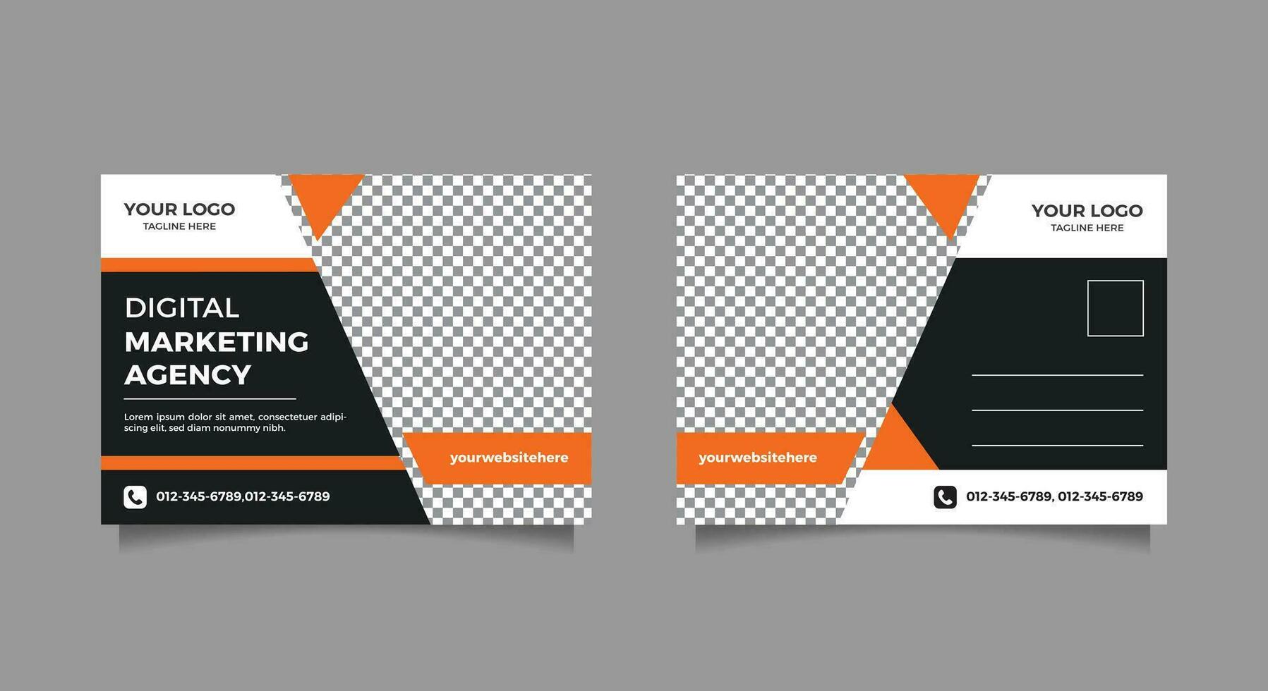 Professional corporate postcard design template vector