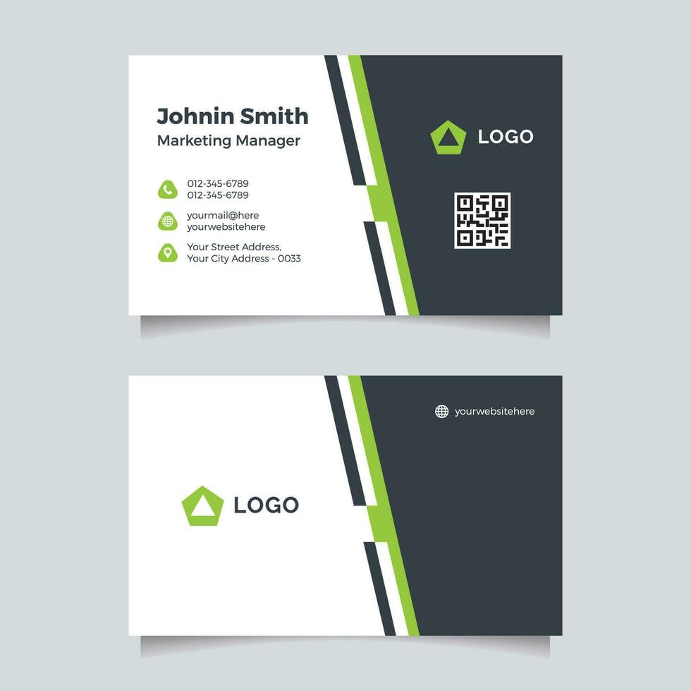 Modern white business card design vector