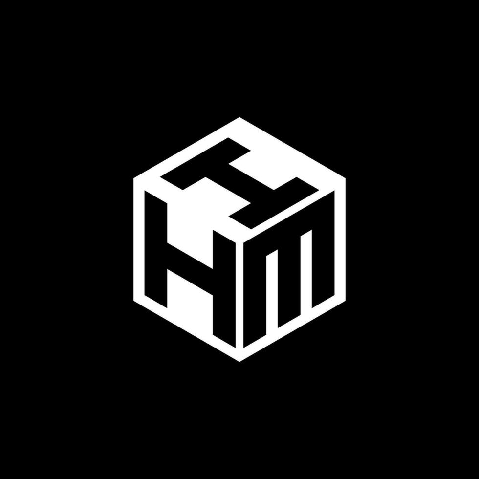 HMI letter logo design in illustration. Vector logo, calligraphy designs for logo, Poster, Invitation, etc.