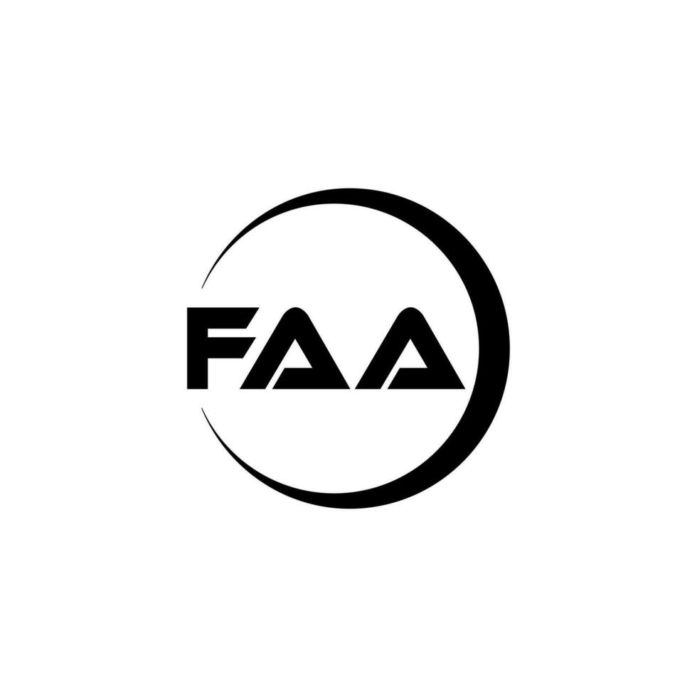 FAA letter logo design in illustration. Vector logo, calligraphy designs for logo, Poster, Invitation, etc.
