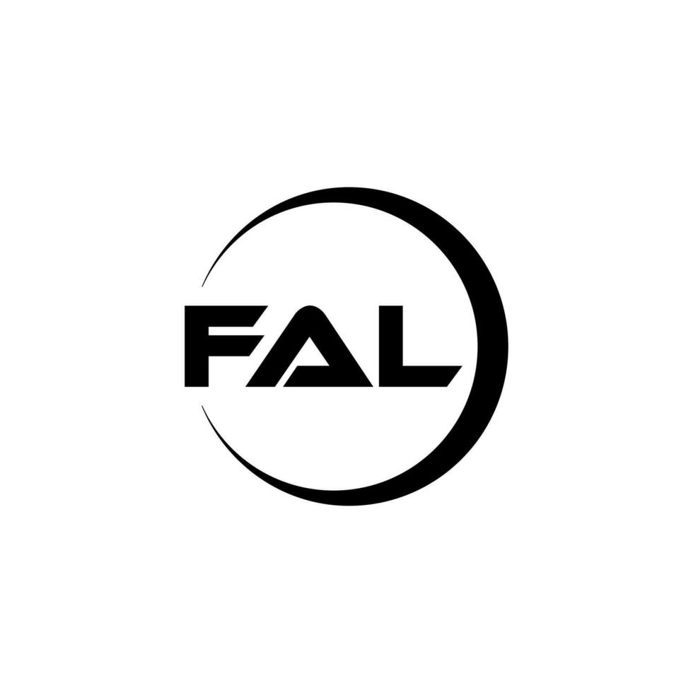 FAL letter logo design in illustration. Vector logo, calligraphy designs for logo, Poster, Invitation, etc.