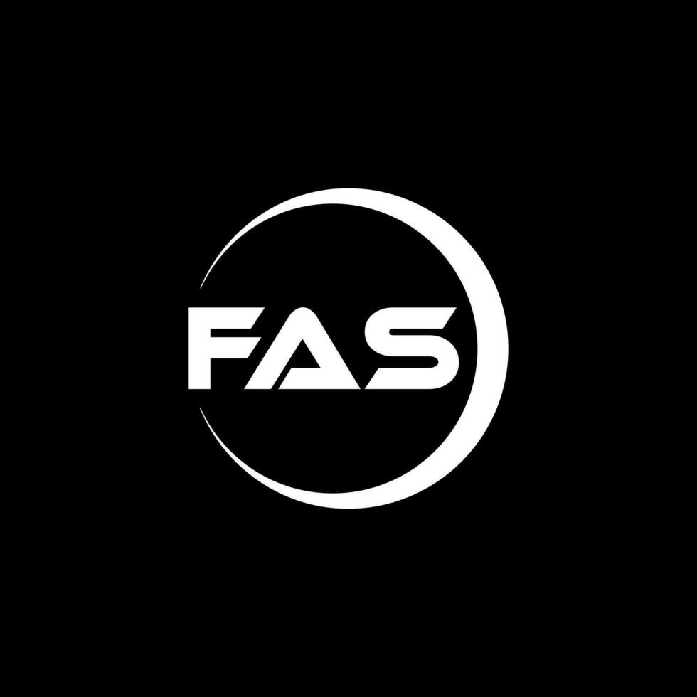 FAS letter logo design in illustration. Vector logo, calligraphy designs for logo, Poster, Invitation, etc.