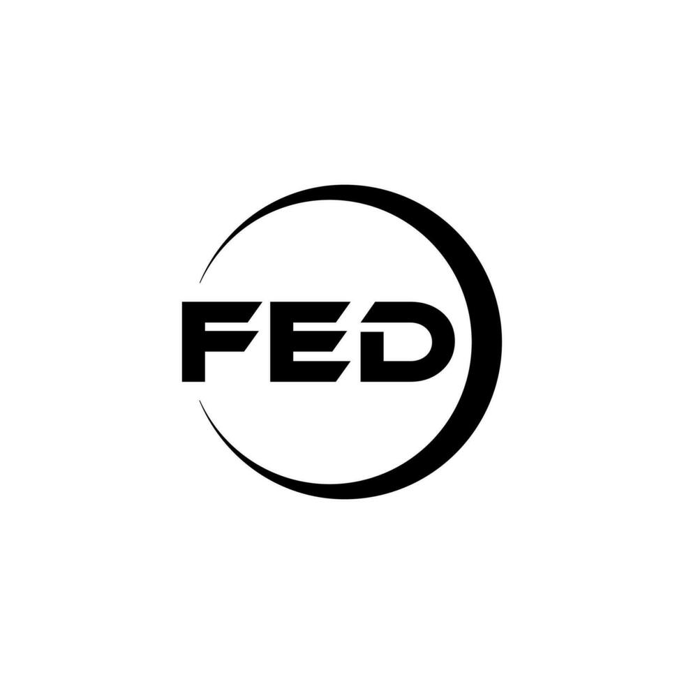 FED letter logo design in illustration. Vector logo, calligraphy designs for logo, Poster, Invitation, etc.