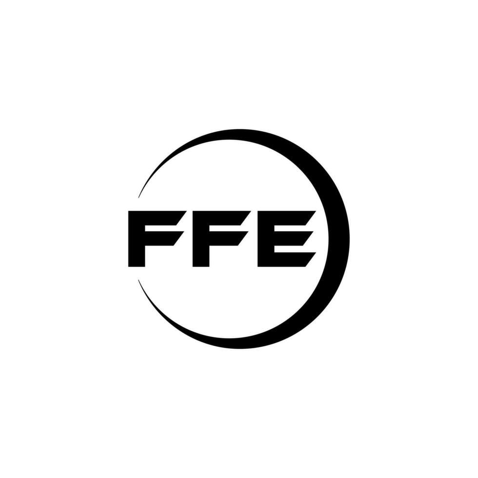 FFE letter logo design in illustration. Vector logo, calligraphy designs for logo, Poster, Invitation, etc.