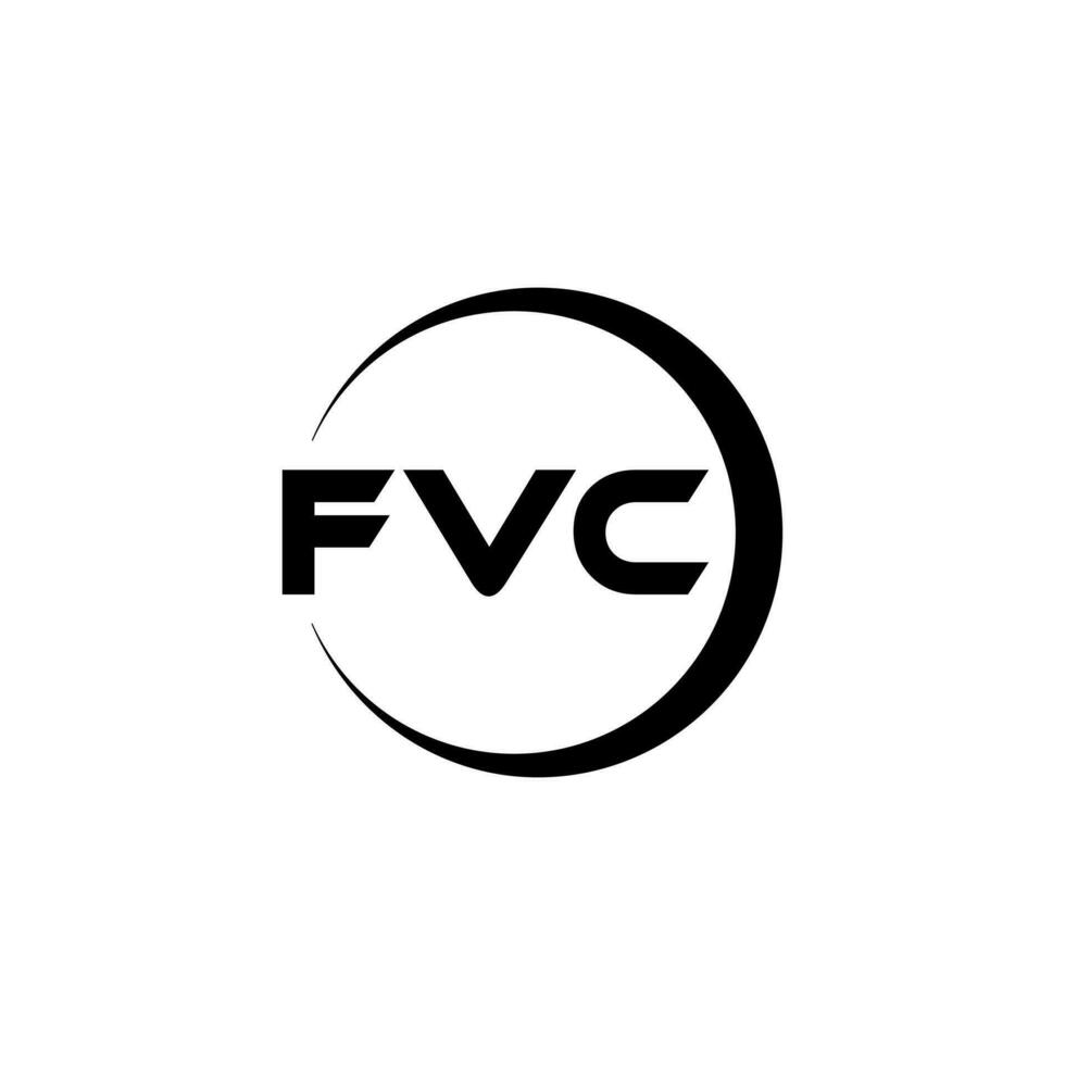fvc letra logo diseño en ilustración. vector logo, caligrafía diseños para logo, póster, invitación, etc.