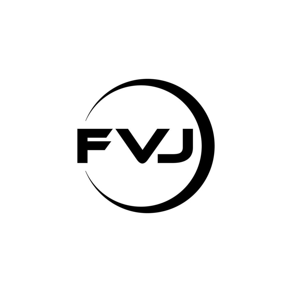 FVJ letter logo design in illustration. Vector logo, calligraphy designs for logo, Poster, Invitation, etc.