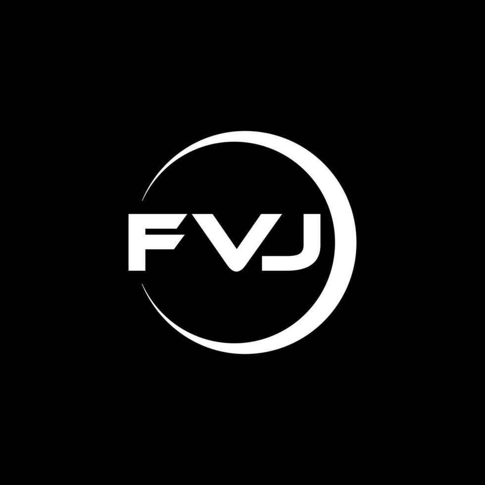 fvj letra logo diseño en ilustración. vector logo, caligrafía diseños para logo, póster, invitación, etc.