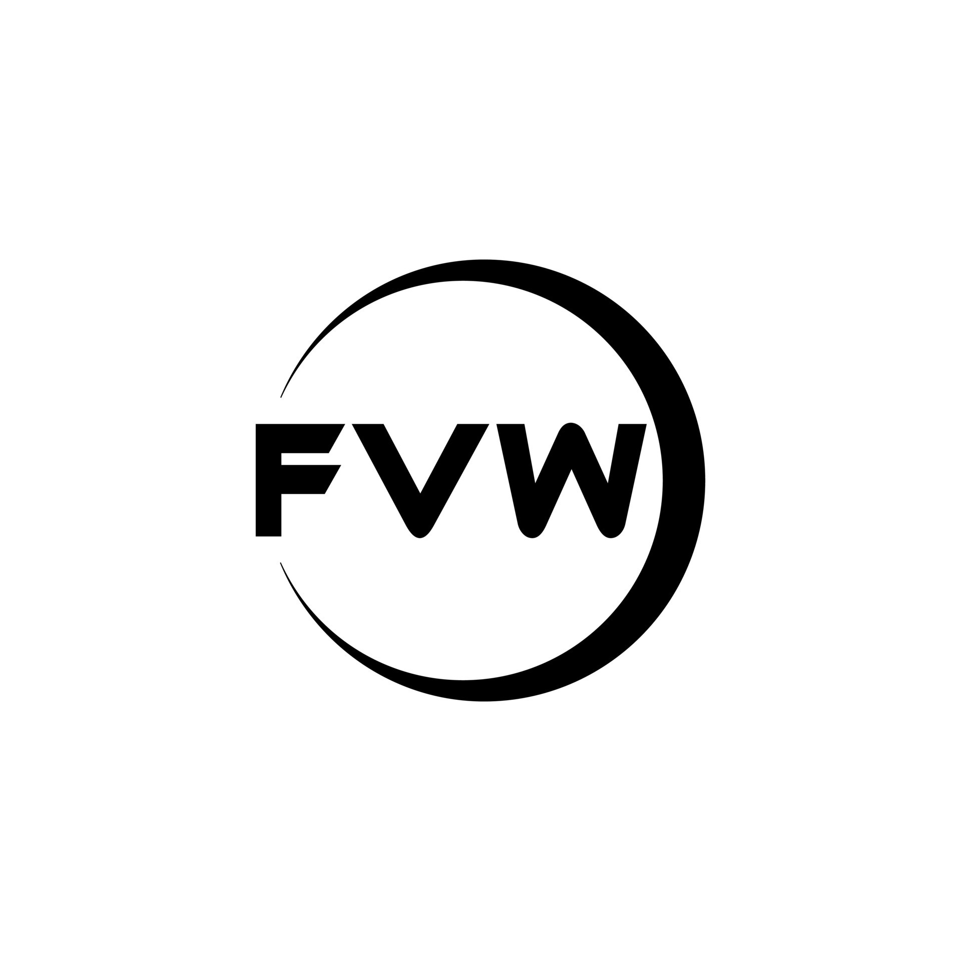 FVW letter logo design in illustration. Vector logo, calligraphy
