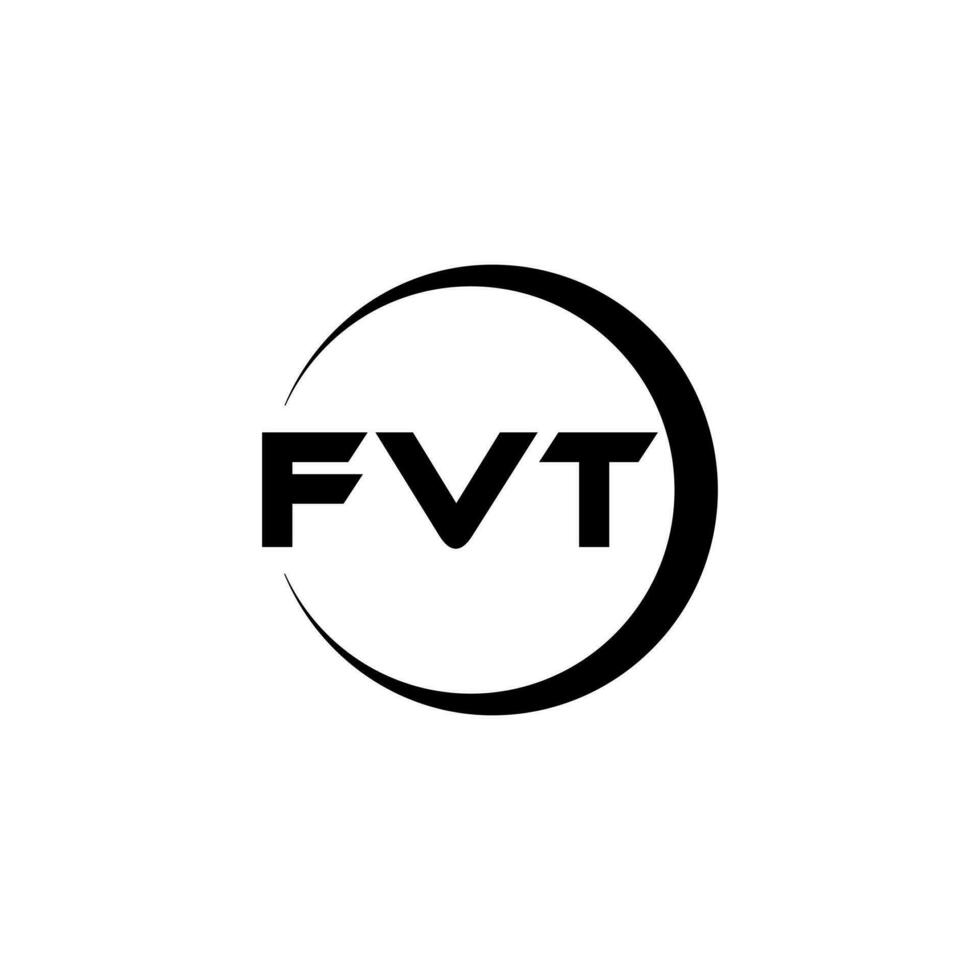 FVT letter logo design in illustration. Vector logo, calligraphy designs for logo, Poster, Invitation, etc.