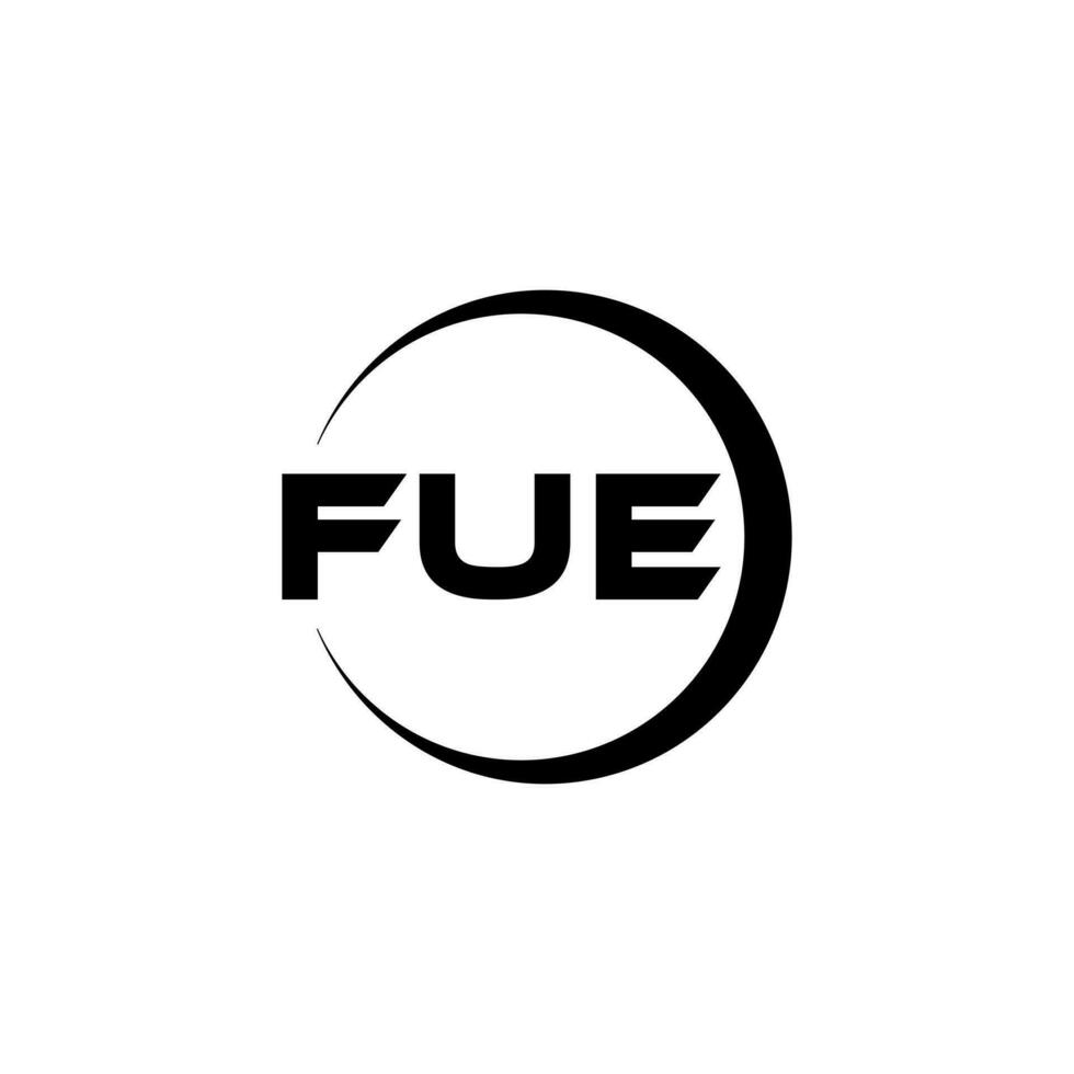 FUE letter logo design in illustration. Vector logo, calligraphy designs for logo, Poster, Invitation, etc.