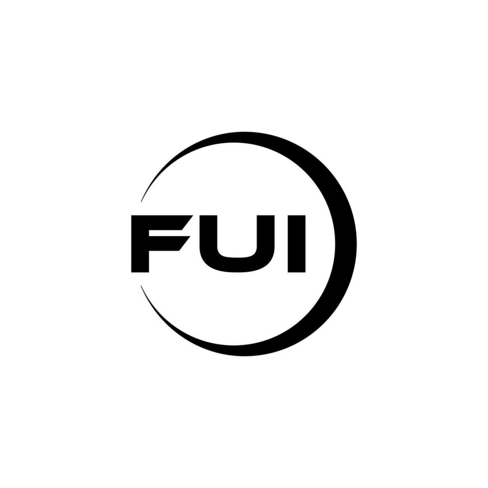 FUI letter logo design in illustration. Vector logo, calligraphy designs for logo, Poster, Invitation, etc.