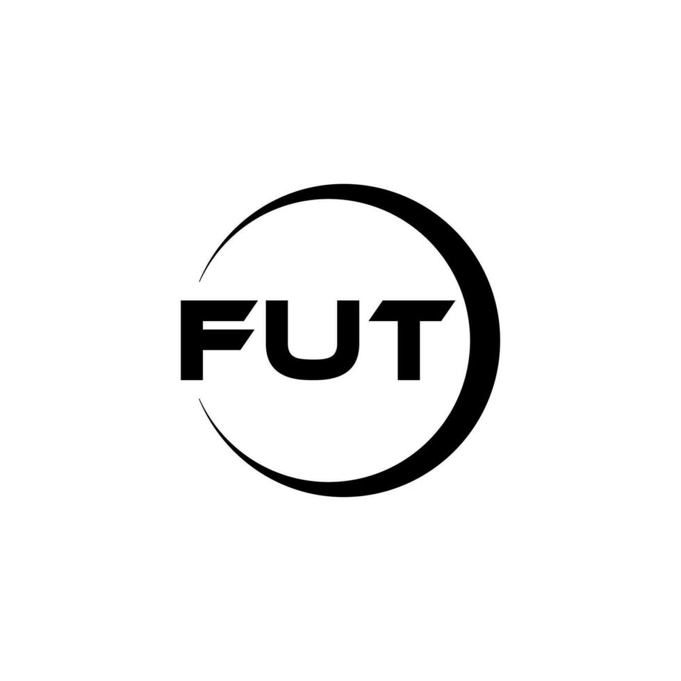 FUT letter logo design in illustration. Vector logo, calligraphy designs for logo, Poster, Invitation, etc.