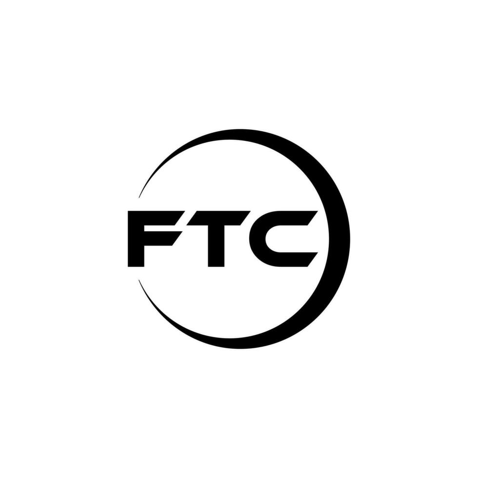 FTC letter logo design in illustration. Vector logo, calligraphy designs for logo, Poster, Invitation, etc.