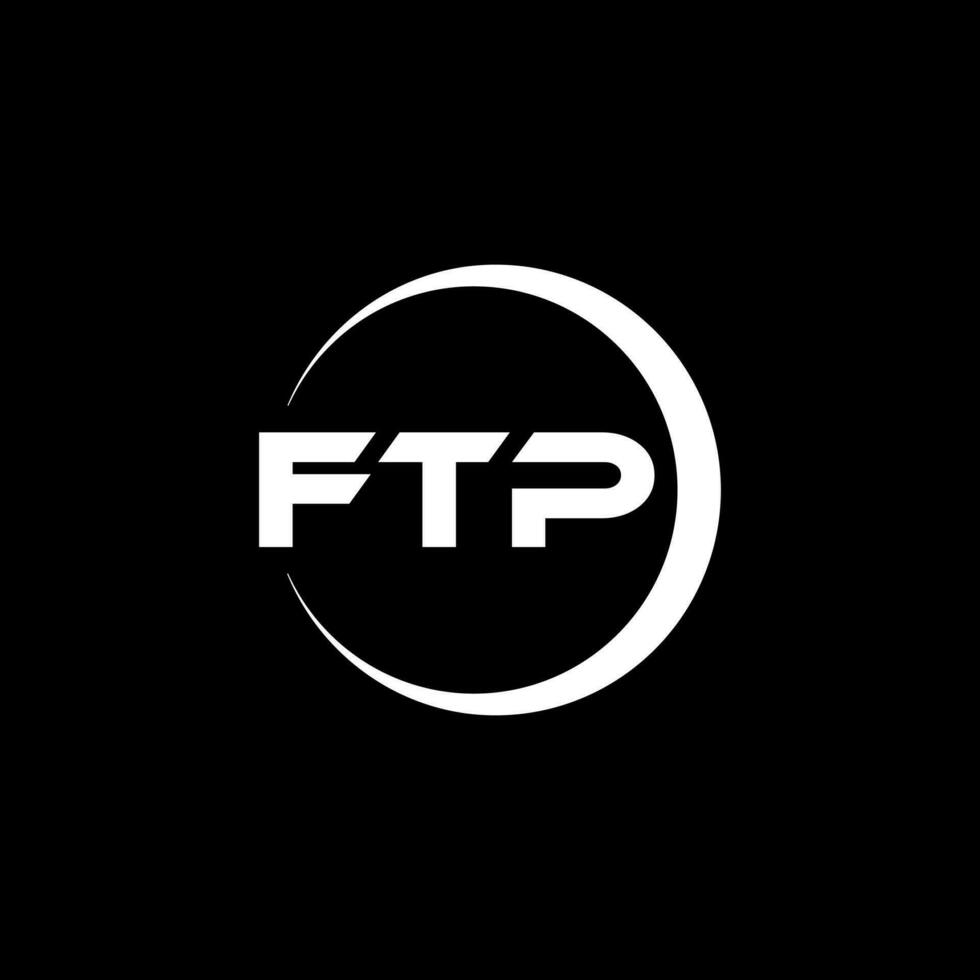 FTP letter logo design in illustration. Vector logo, calligraphy designs for logo, Poster, Invitation, etc.
