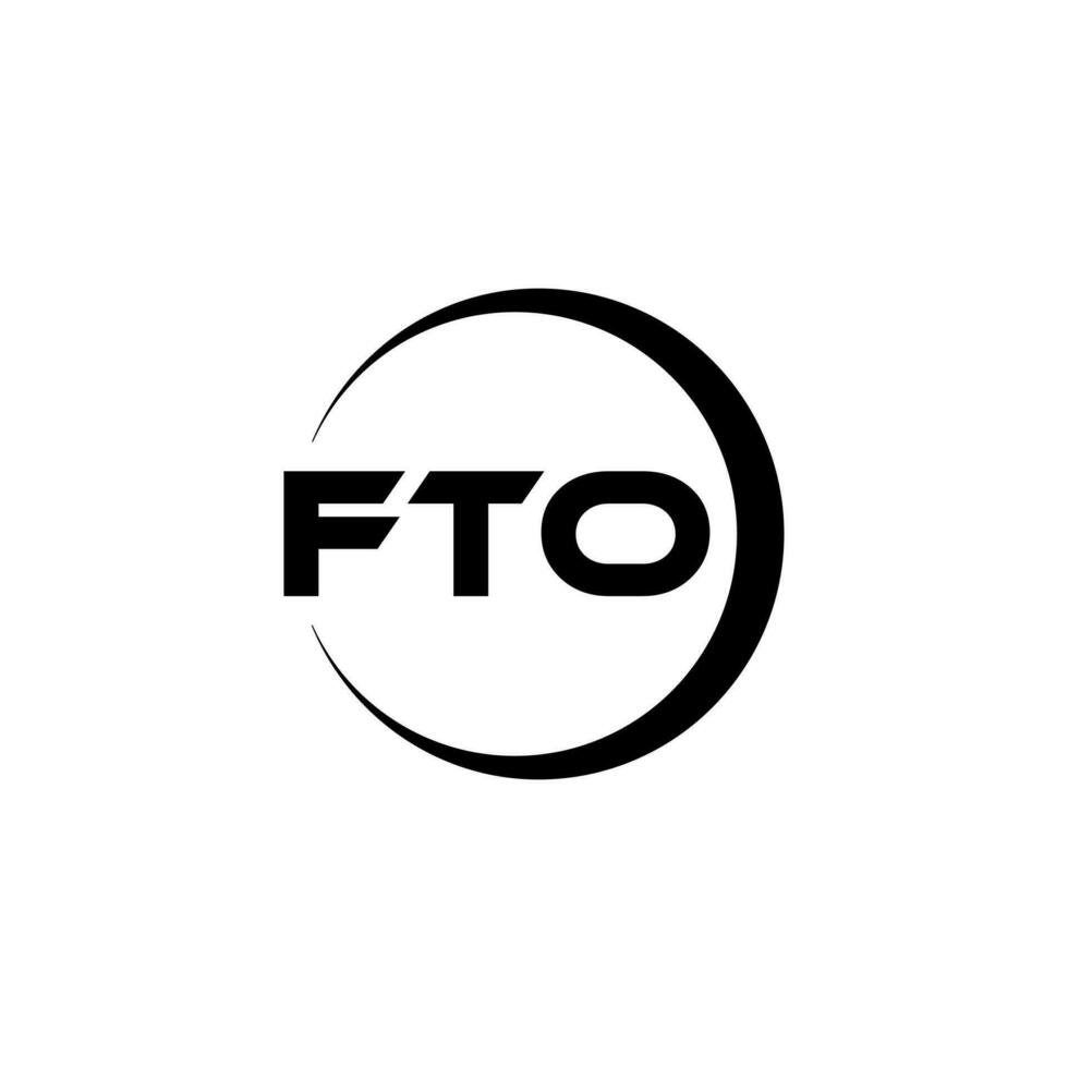 FTO letter logo design in illustration. Vector logo, calligraphy designs for logo, Poster, Invitation, etc.