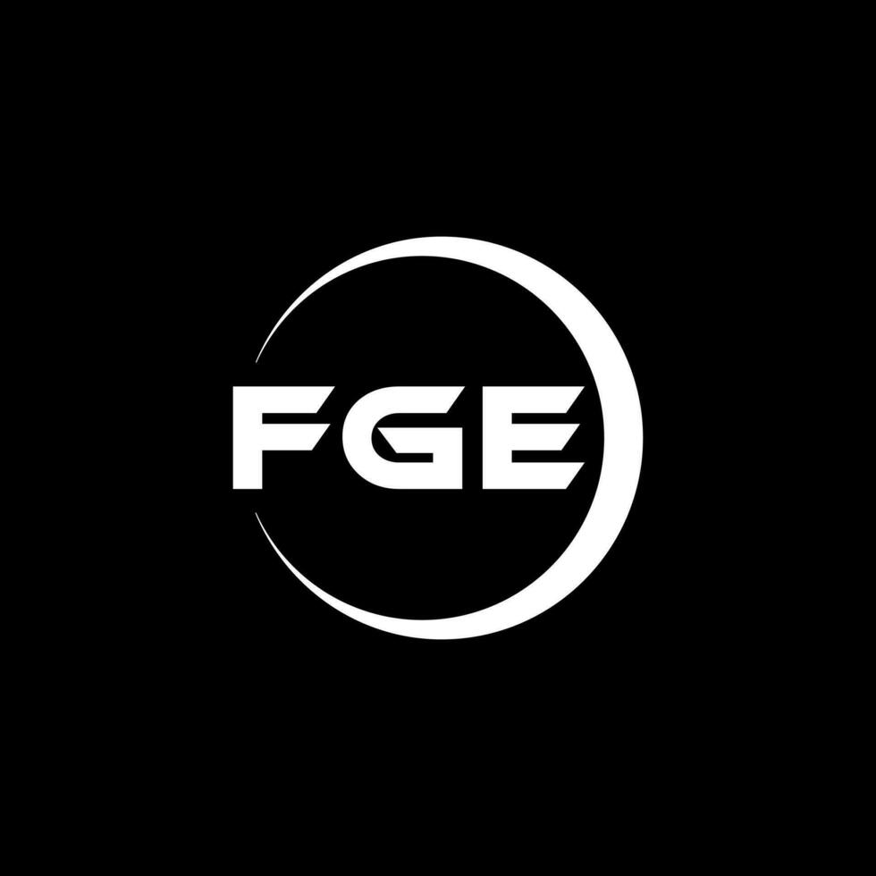 FGE letter logo design in illustration. Vector logo, calligraphy designs for logo, Poster, Invitation, etc.