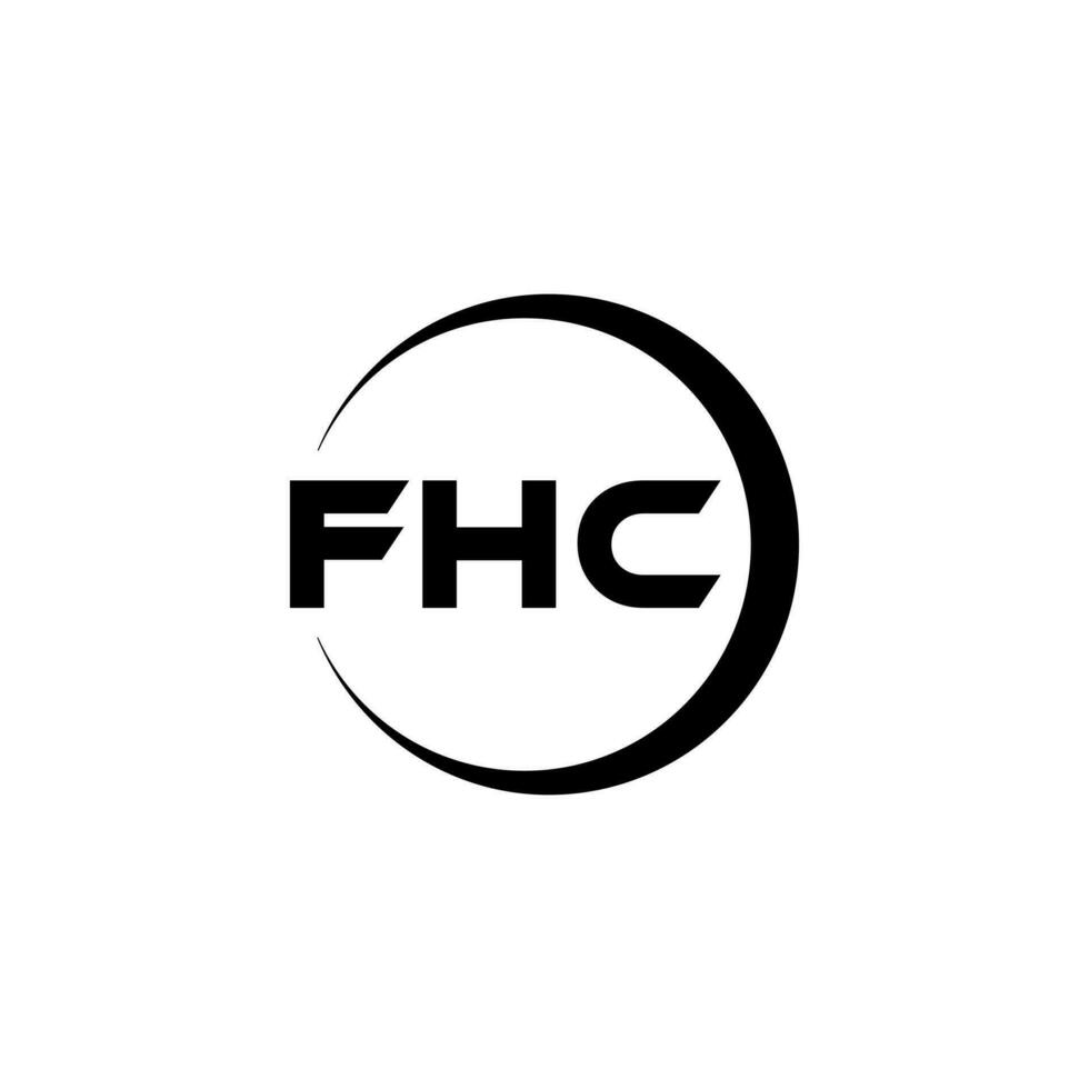 FHC letter logo design in illustration. Vector logo, calligraphy designs for logo, Poster, Invitation, etc.