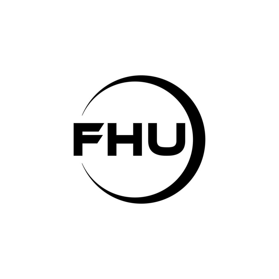 FHU letter logo design in illustration. Vector logo, calligraphy designs for logo, Poster, Invitation, etc.