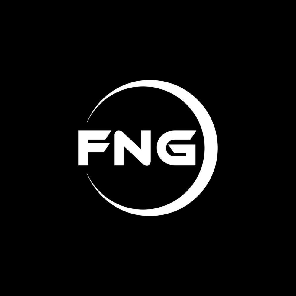 FNG letter logo design in illustration. Vector logo, calligraphy designs for logo, Poster, Invitation, etc.