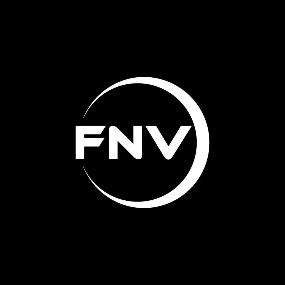 FNV letter logo design in illustration. Vector logo, calligraphy designs for logo, Poster, Invitation, etc.