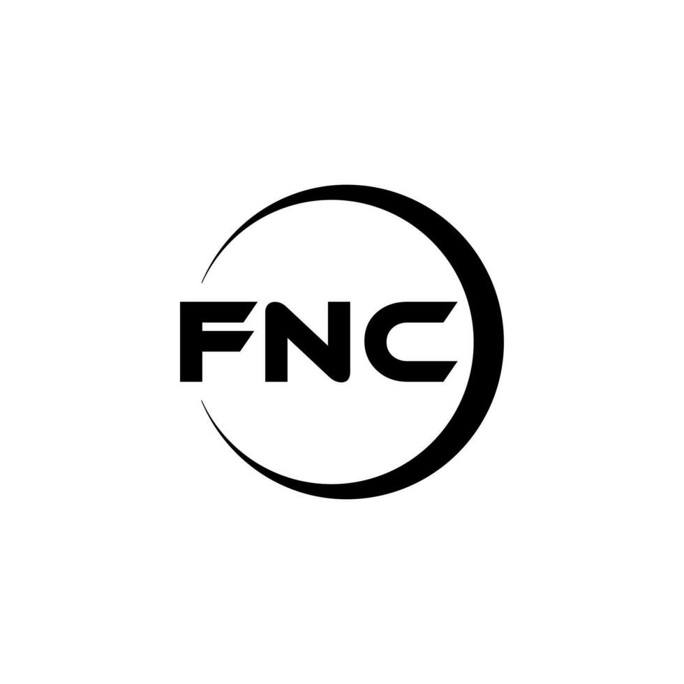 fnc letra logo diseño en ilustración. vector logo, caligrafía diseños para logo, póster, invitación, etc.