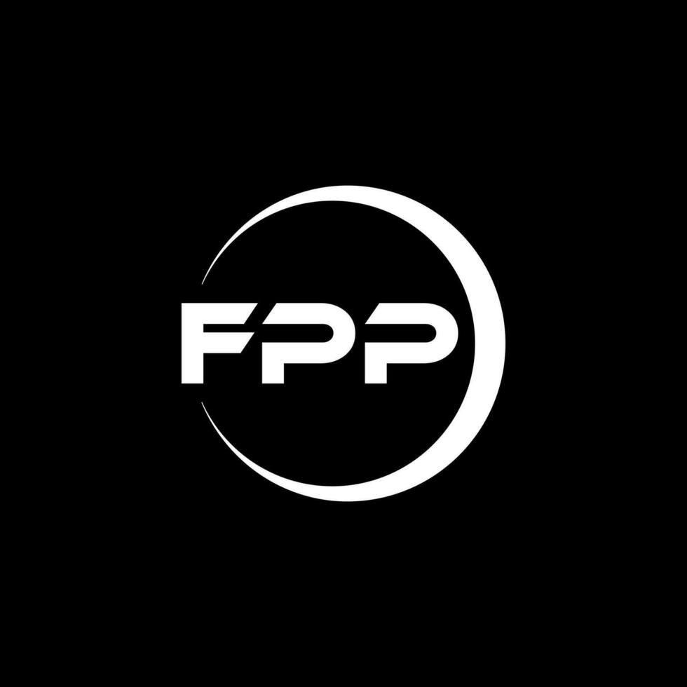 FPP letter logo design in illustration. Vector logo, calligraphy designs for logo, Poster, Invitation, etc.