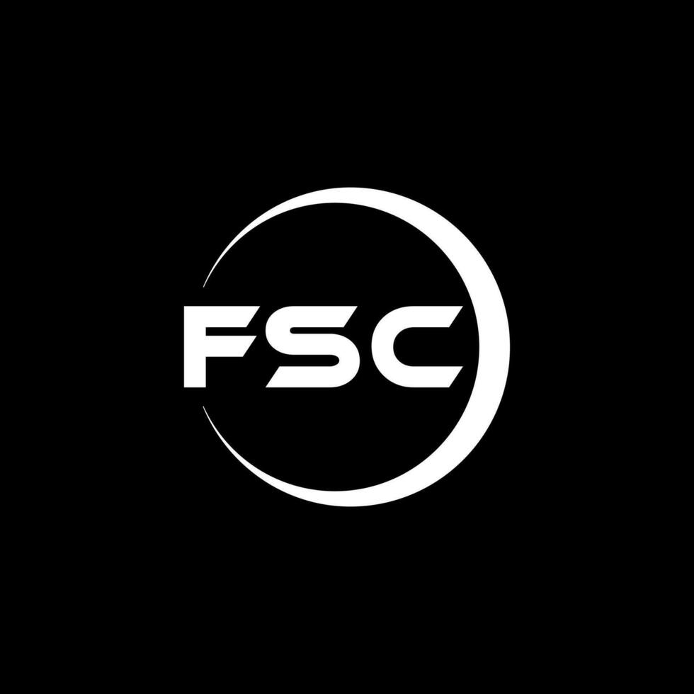 FSC letter logo design in illustration. Vector logo, calligraphy designs for logo, Poster, Invitation, etc.