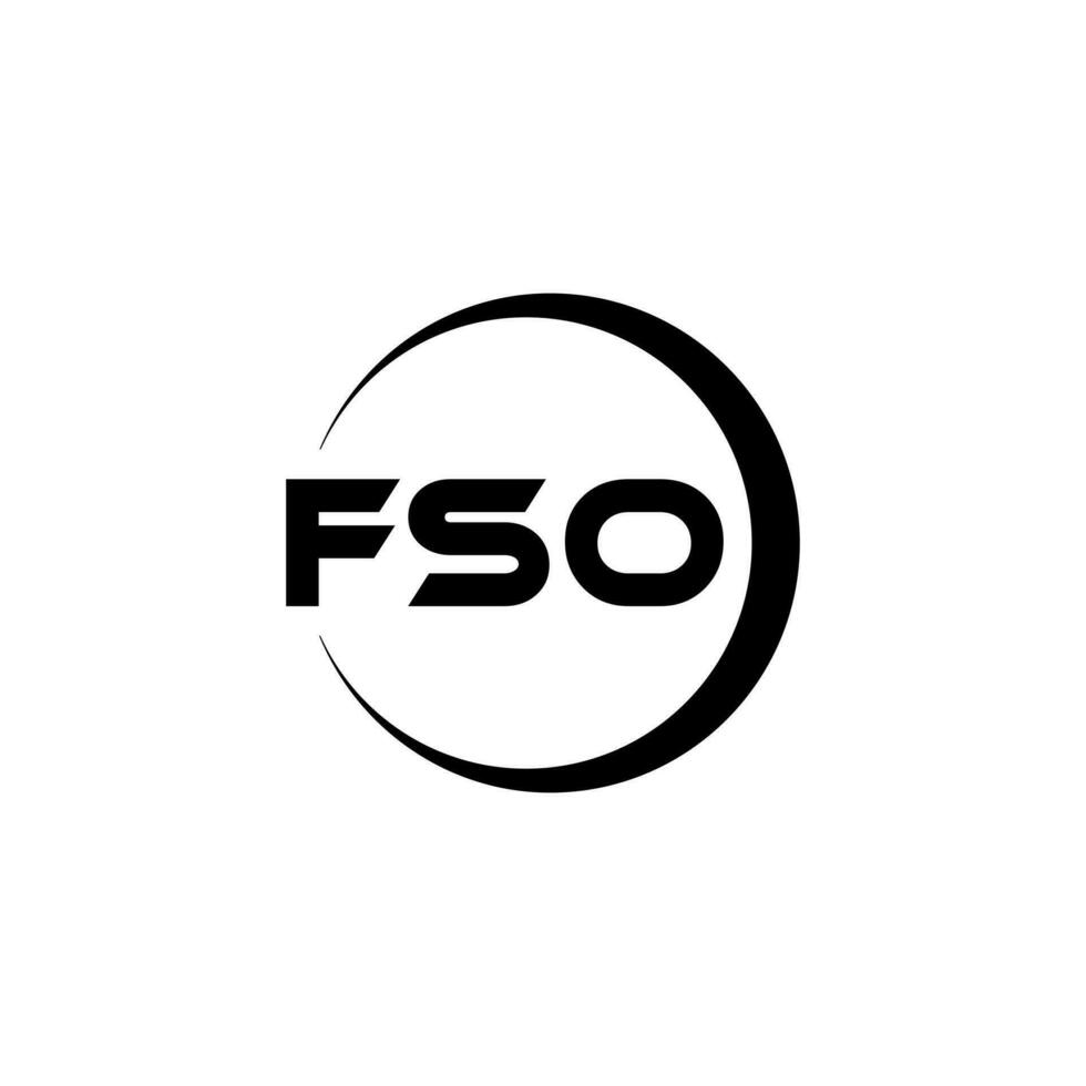 FSO letter logo design in illustration. Vector logo, calligraphy designs for logo, Poster, Invitation, etc.